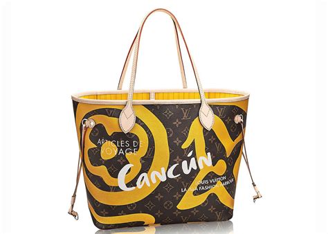 Louis Vuitton Neverfull Monogram Tahitienne Cancun MM Yellow .